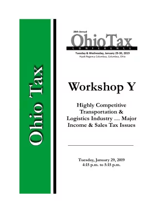 Workshop Y  Highly Competitive  Transportation &amp;  Logistics Industry  Major  Income &amp;