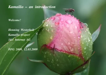 Kamailio  an introduction  Welcome!  Henning Westerholt  Kamailio project  1&amp;1 Internet AG
