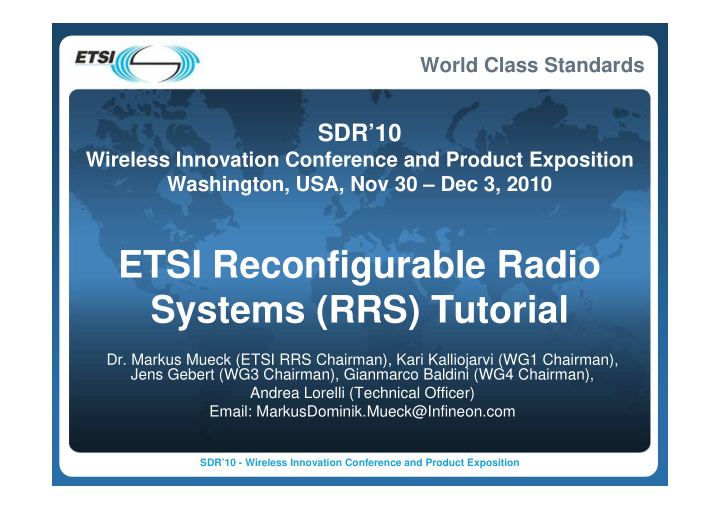 etsi reconfigurable radio systems rrs tutorial