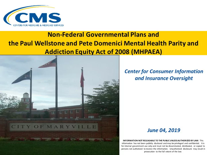 non federal governmental plans and the paul wellstone and