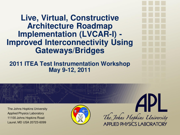 live virtual constructive architecture roadmap