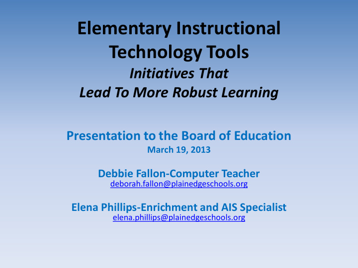 elementary instructional technology tools