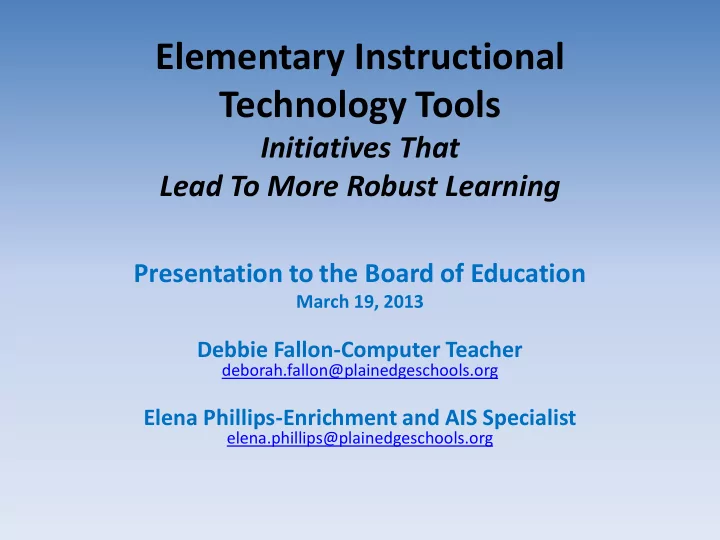 elementary instructional technology tools