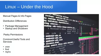 Linux  Under the Hood  Manual Pages &amp; Info Pages  Distribution Differences  Package
