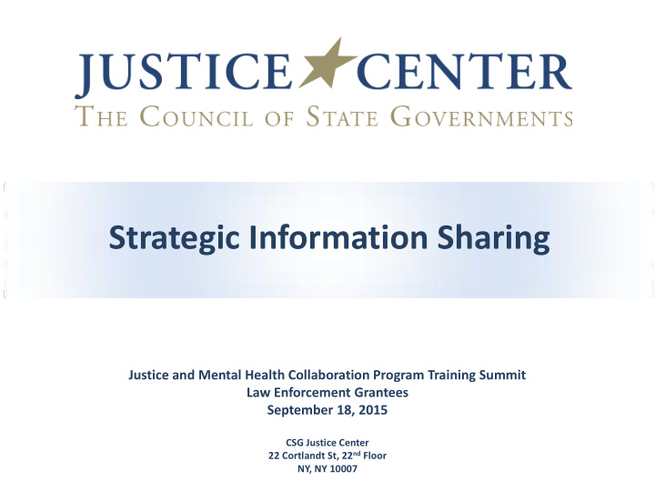 strategic information sharing