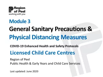 Physical Distancing Measures  COVID-19 Enhanced Health and Safety Protocols  Licensed Child Care