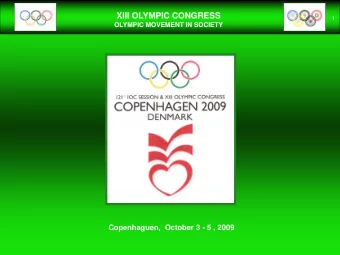 THE ATHLETES  LIC.FELIPE MUOZ KAPAMAS  Copenhaguen,  October 3 - 5 , 2009  XIII OLYMPIC CONGRESS