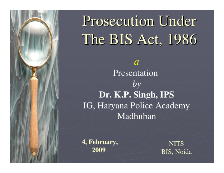 prosecution under prosecution under the bis act 1986 the