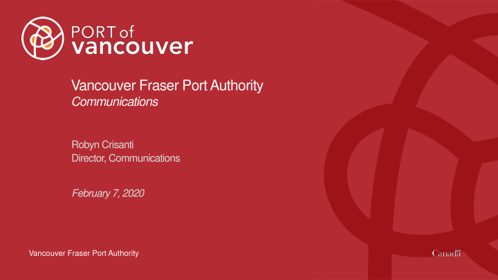 vancouver fraser port authority