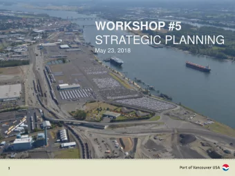 WORKSHOP #5  STRATEGIC PLANNING  May 23, 2018  1  Todays Workshop   Status of Planning