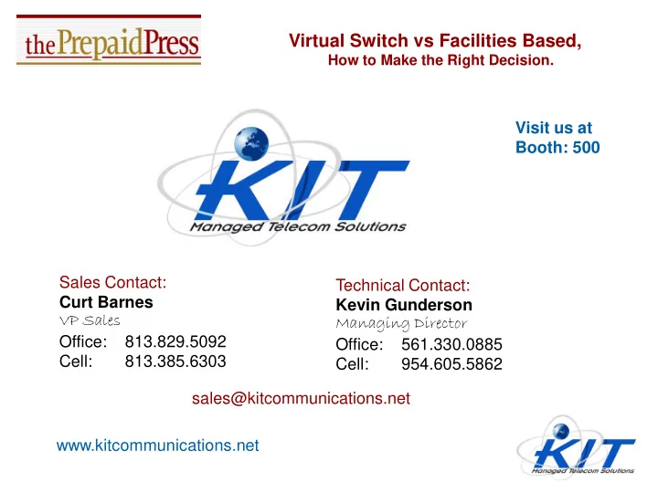virtual switch vs facilities based