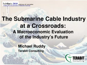The Submarine Cable Industry  at a Crossroads:  A Macroeconomic Evaluation  of the Industrys