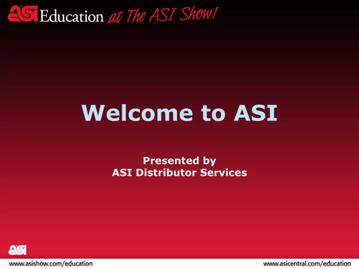 welcome to asi