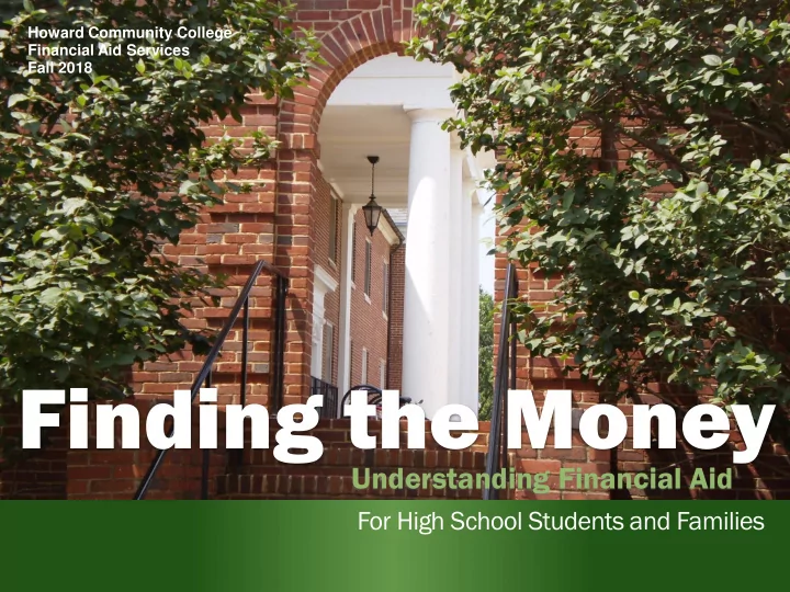 finding the money