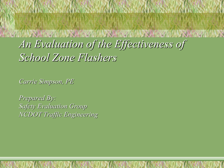 an evaluation of the effectiveness of an evaluation of