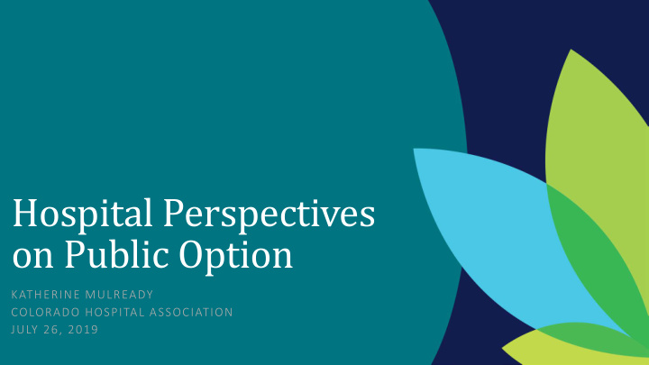 hospital perspectives on public option