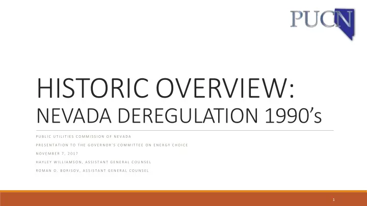 historic overview
