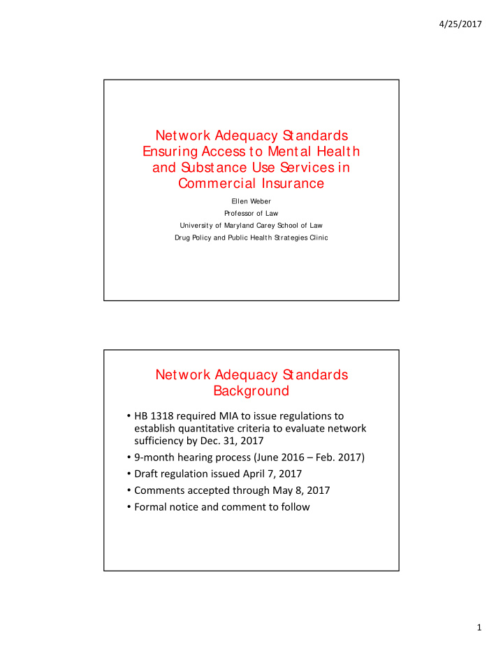 network adequacy standards ensuring access to mental