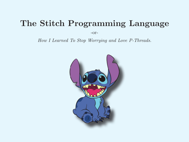 the stitch programming language