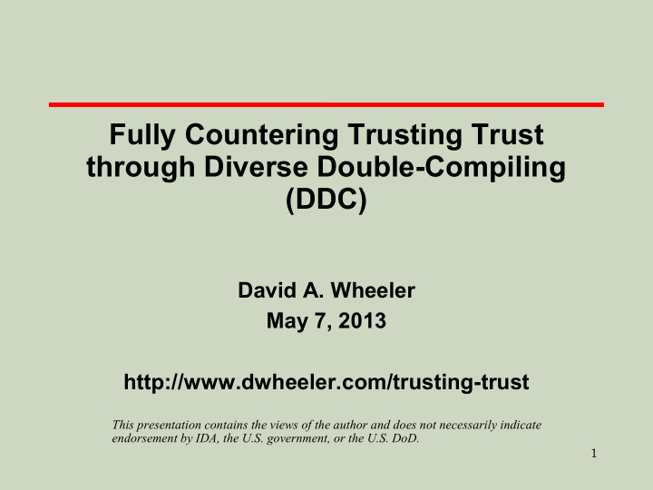 fully countering trusting trust through diverse double
