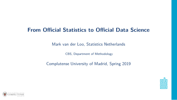 from official statistics to official data science