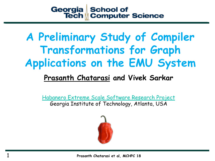 a preliminary study of compiler transformations for graph