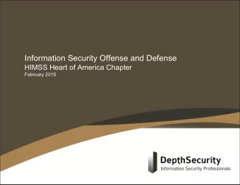 Information Security Offense and Defense  HIMSS Heart of America Chapter  February 2015  Depth