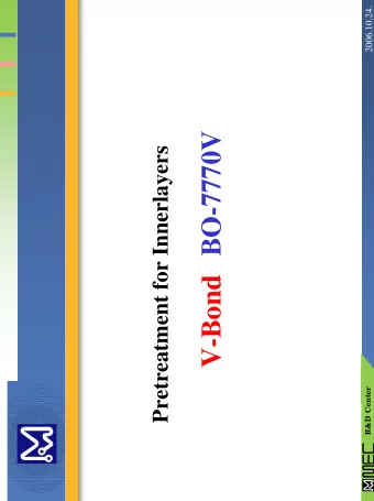 V-Bond BO-7770V  Pretreatment for Innerlayers  R&amp;D Center P CB Manufacturing Process