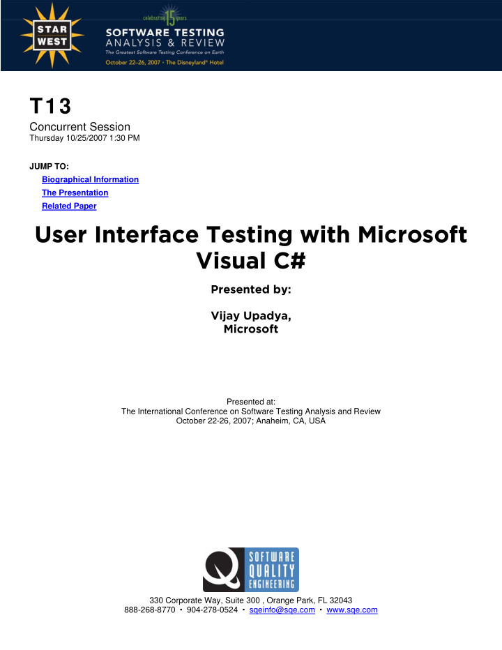user interface testing with microsoft user interface