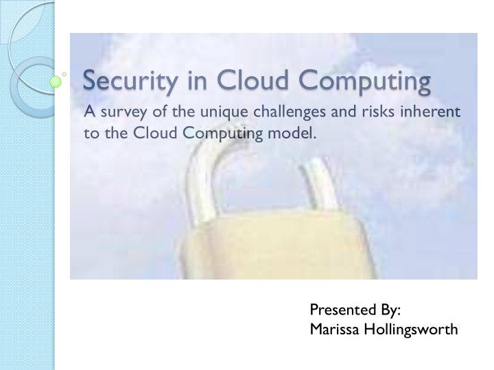 security in cloud computing