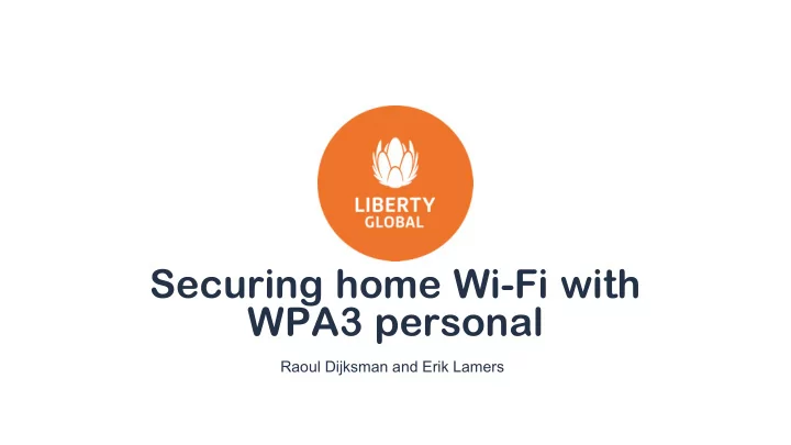 securing home wi fi with wpa3 personal