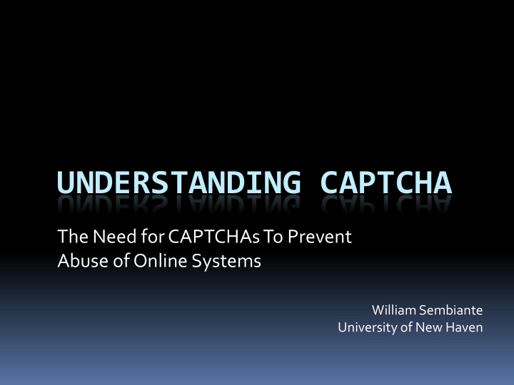 understanding captcha