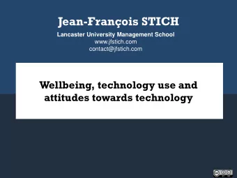 Jean-Franois STICH  Lancaster University Management School  www.jfstich.com  contact@jfstich.com