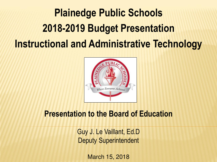 plainedge public schools 2018 2019 budget presentation