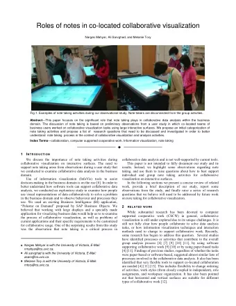 Roles of notes in co-located collaborative visualization  Narges Mahyar, Ali Sarvghad, and Melanie