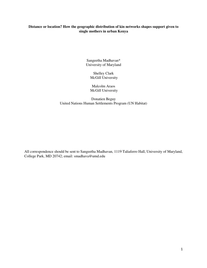 1 abstract with increasing urbanization and mobility