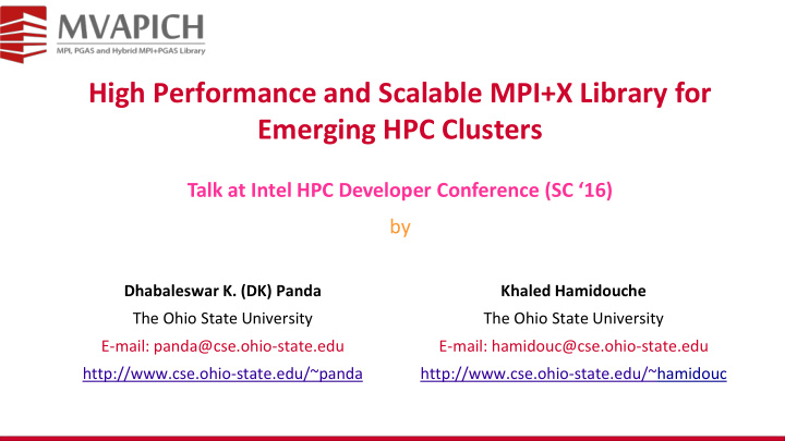 high performance and scalable mpi x library for