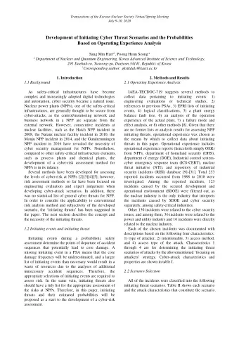 Development of Initiating Cyber Threat Scenarios and the Probabilities  Based on Operating