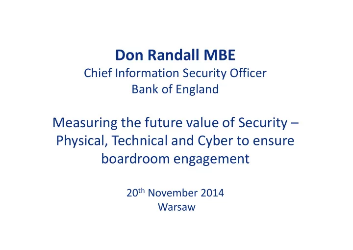 don randall mbe