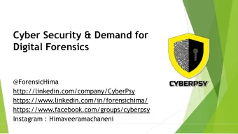 Cyber Security &amp; Demand for  Digital Forensics  @ForensicHima