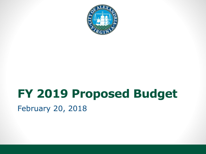 fy 2019 proposed budget