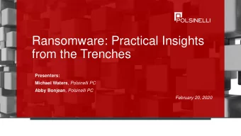 from the Trenches  Presenters: Michael Waters , Polsinelli PC Abby Bonjean , Polsinelli PC