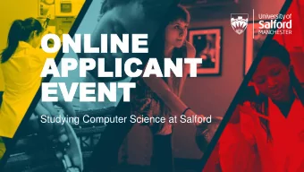 ONLINE  ONLINE  APPLI  APPLICANT  CANT  EVENT  EVENT  Studying Computer Science at Salford  In