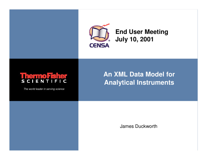 an xml data model for analytical instruments