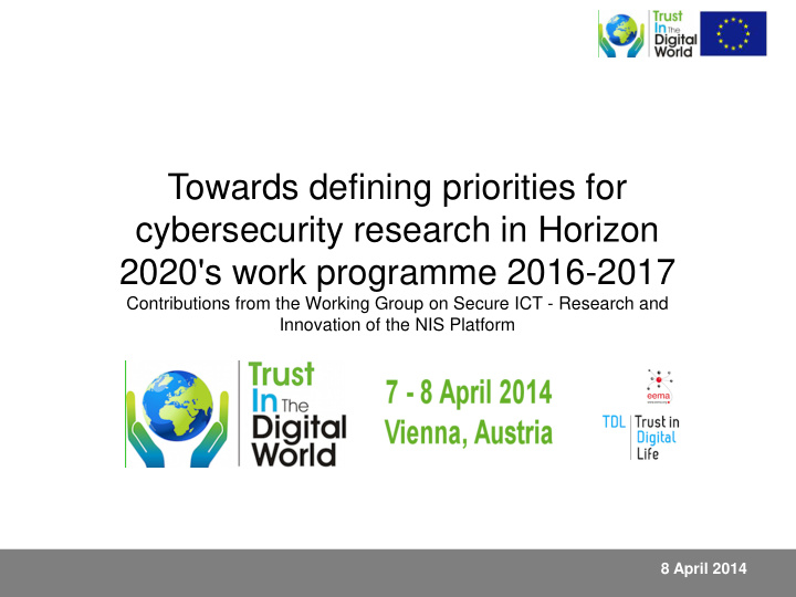 towards defining priorities for cybersecurity research in
