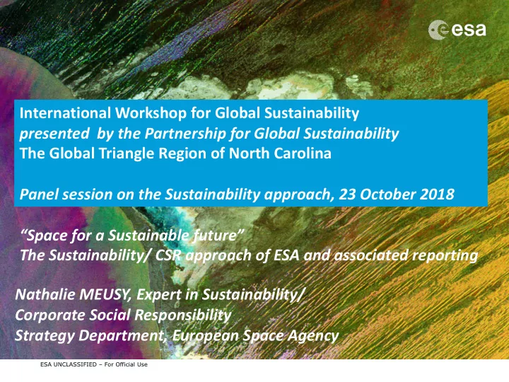 international workshop for global sustainability