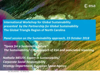 International Workshop for Global Sustainability  presented  by the Partnership for Global