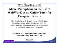 global perceptions on the use of webwork as an online
