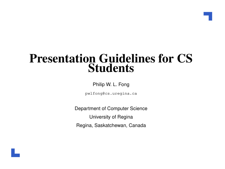 presentation guidelines for cs students