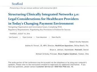 in Today's Changing Payment Environment  Navigating Organization and Governance Issues, Complying